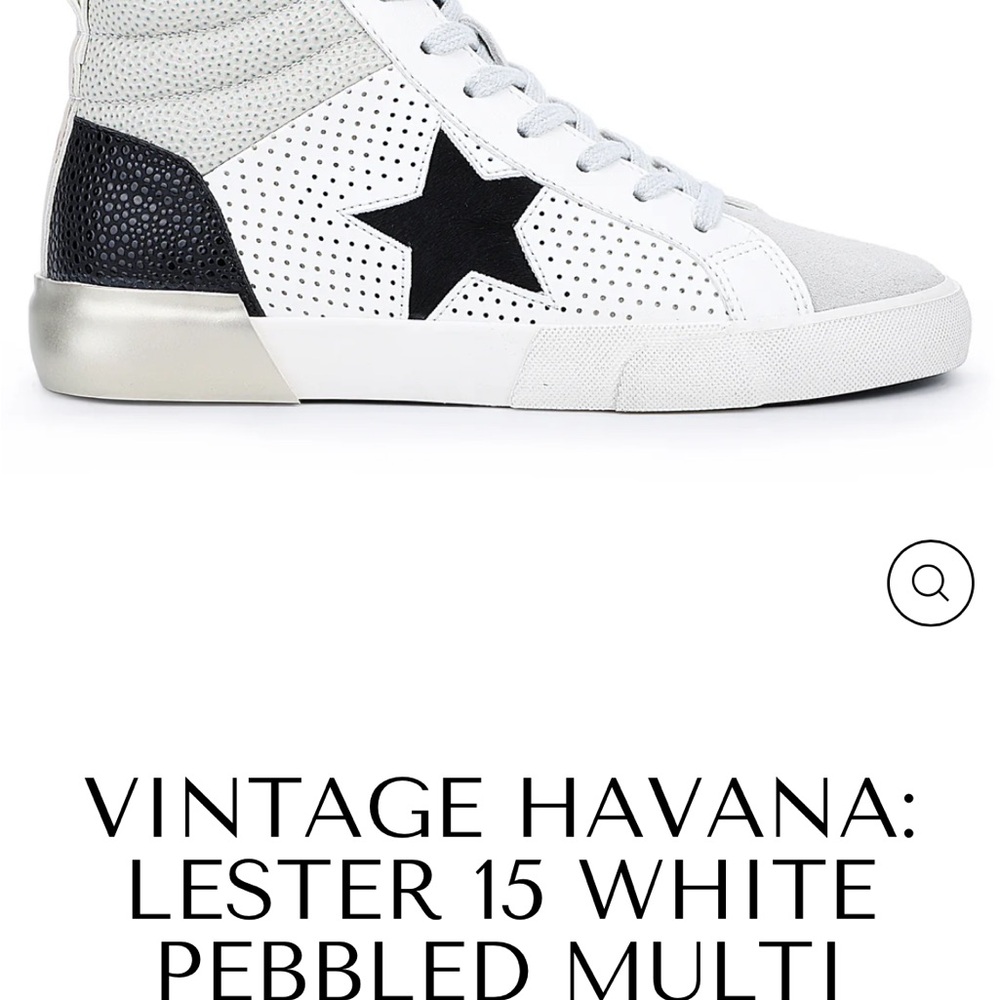 Vintage Havana 1954 White and Black Star High-Top Sneakers